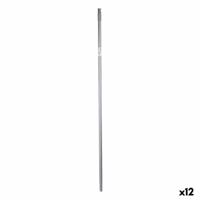 Bezemsteel 2,3 x 130 x 2,3 cm Grijs Metaal (12 Stuks)
