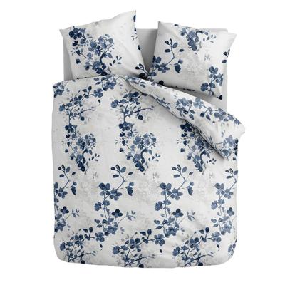 Dekbedovertrek Transquility Blue - Lits-Jumeaux (240x220 Cm) - Wit & Blauw Microvezel - Bloemen - Zydante - Dekbed-Discounter.nl