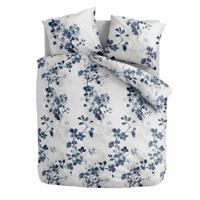 Dekbedovertrek Transquility Blue - Lits-Jumeaux (240x220 Cm) - Wit & Blauw Microvezel - Bloemen - Zydante - Dekbed-Discounter.nl