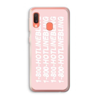 Hotline bling pink: Samsung Galaxy A20e Transparant Hoesje