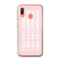 Hotline bling pink: Samsung Galaxy A20e Transparant Hoesje