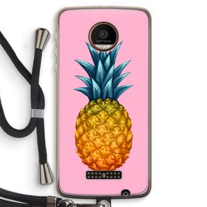 Grote ananas: Motorola Moto Z Force Transparant Hoesje met koord