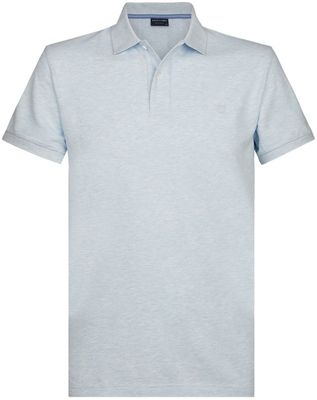 Profuomo Heren Poloshirt Blauwgrijs Garment Washed Slim Fit