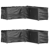 Tuinmeubelhoezen L-vormig 2 st 16 oogjes 285x285x90 cm