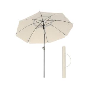 Strandparasol met UPF 50+ UV-bescherming, beige / Ø 200 cm