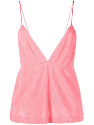 DSQUARED2 haut brodé de sequins à col v - Rose