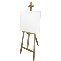 Benson houten schildersezel 140 cm met 2x canvas doeken 40 x 40 cm - thumbnail