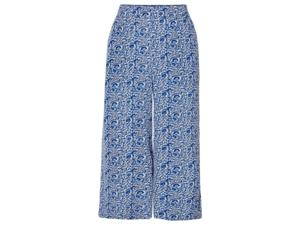 esmara Dames wide-leg-broek (42, Blauw/wit)