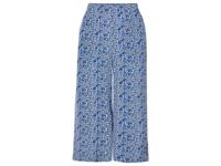 esmara Dames wide-leg-broek (46, Blauw/wit)