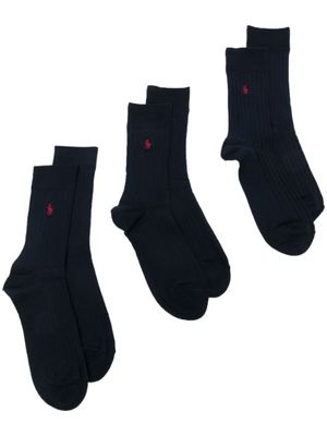 Polo Ralph Lauren lot de chaussettes à logo brodé - Bleu