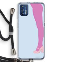 Pink panty: Motorola Moto G9 Plus Transparant Hoesje met koord