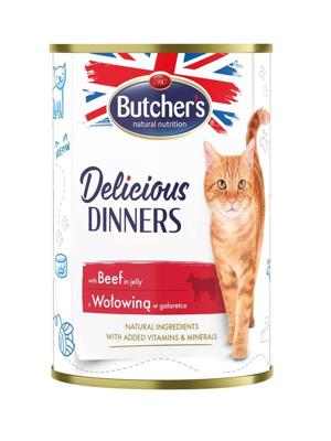 BUTCHER'S Delicious Dinners Stukjes rundvlees in gelei - nat kattenvoer - 400g