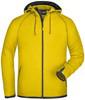 James & Nicholson JN571 Men´s Hooded Fleece - Yellow/Carbon - 3XL