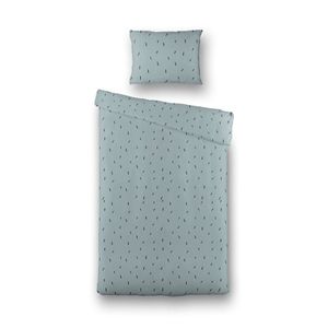 Kinderdekbedovertrek Katoen - 100x135 cm Blauw - Dessin: Stippen - Fresh and Co Kids - Dekbed-Discounter.nl