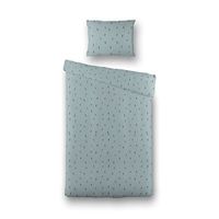 Kinderdekbedovertrek Katoen - 120x150 cm Blauw - Dessin: Stippen - Fresh and Co Kids - Dekbed-Discounter.nl