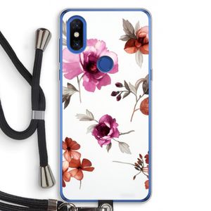 Geschilderde bloemen: Xiaomi Mi Mix 3 Transparant Hoesje met koord