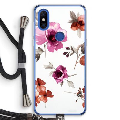 Geschilderde bloemen: Xiaomi Mi Mix 3 Transparant Hoesje met koord