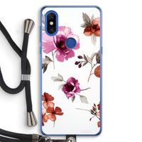 Geschilderde bloemen: Xiaomi Mi Mix 3 Transparant Hoesje met koord