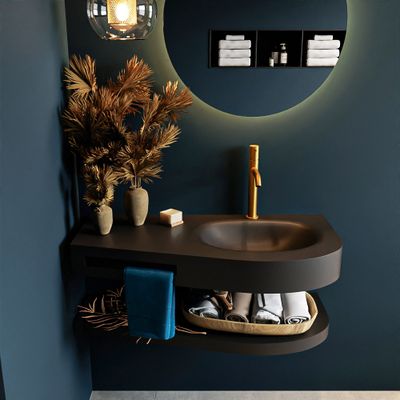 MONDIAZ RIVA 100cm Wastafel met planchet kleur Urban. Wastafel DULCET rechts 1 kraangaten kleur Urban. MONDIAZ RIVA 100cm Wastafel met planchet kleur Urban. Wastafel DULCET rechts 1 kraangaten kleur Urban.