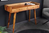 Massief houten consoletafel BEAUTY BY NATURE 110 cm bureau met sheesham steenafwerking en opbergruimte - 43751