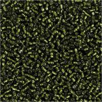 Creativ Company Rocailles, d 1,7 mm, afm 15/0, gatgrootte 0,5-0,8 mm, gras groen, 25 gr/ 1 doos