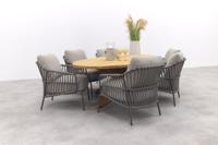 4SO Capalbio/Prado low dining tuinset 240x115 cm. (7-delig) - Terre/Teak