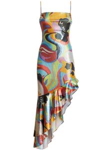 ETRO robe asymétrique à imprimé graphique - Multicolore