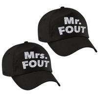 Mr. en MRS. FOUT petjes / baseballcaps - zwart met zilver - Dames en heren