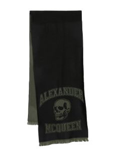 Alexander McQueen écharpe en laine à logo jacquard - Noir