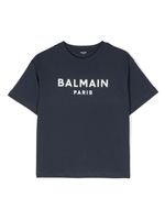 Balmain Kids t-shirt à logo imprimé - Bleu