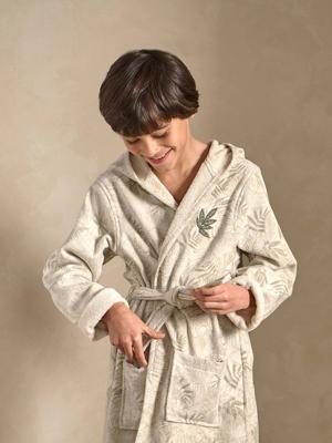 Badjas voor kinderen met GREEN JUNGLE personalisatie, met gerecycled katoen groen, bedrukt