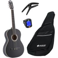 LaPaz C30BK klassieke gitaar 4/4-formaat zwart + gigbag + accessoires