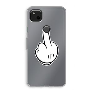 Middle finger white: Google Pixel 4a Transparant Hoesje