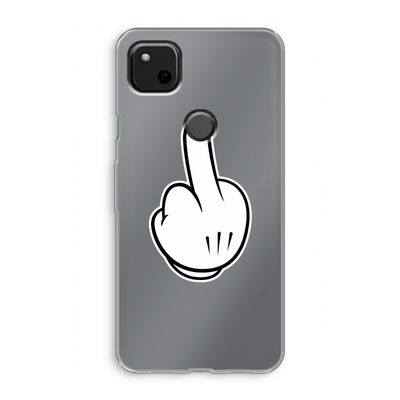 Middle finger white: Google Pixel 4a Transparant Hoesje