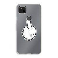 Middle finger white: Google Pixel 4a Transparant Hoesje