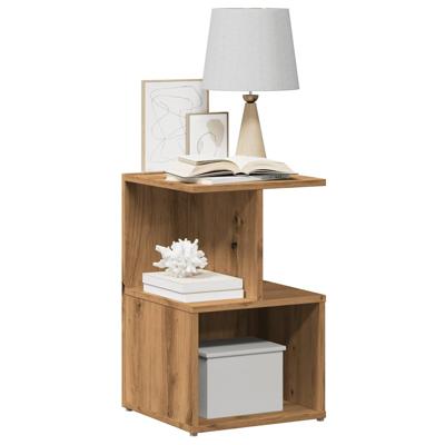 Nachtkastjes 2 st 35x35x55cm bewerkt hout artisanaal eikenkleur