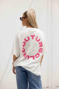 Couture Club Circle Graphic Oversized T-Shirt Dames Wit - Maat XXS - Kleur: Wit | Soccerfanshop