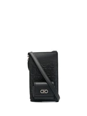 Ferragamo pochette pour smartphone à plaque Gancini - Noir
