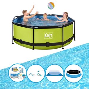 EXIT Zwembad Lime - Frame Pool ø244x76cm - Plus accessoires