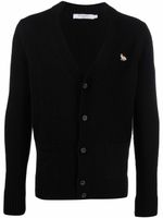 Maison Kitsuné cardigan à détail de patch - Noir