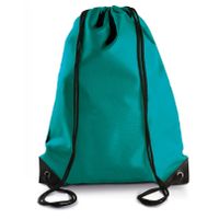 Sport gymtas/draagtas turquoise blauw met rijgkoord 34 x 44 cm van polyester - thumbnail