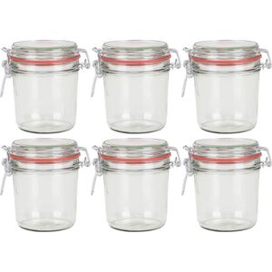 6x Weckpotten/inmaakpotten 400 ml met beugelsluiting