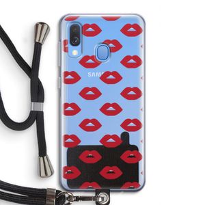 Lips: Samsung Galaxy A40 Transparant Hoesje met koord