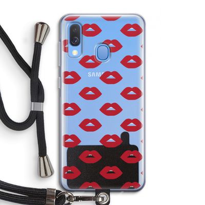 Lips: Samsung Galaxy A40 Transparant Hoesje met koord