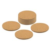 Onderzetters voor glazen - 8x - rond - kurk - 10 x 10 cm