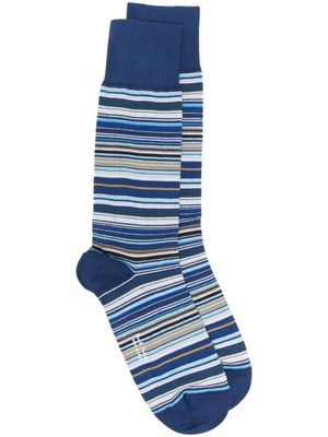 Paul Smith chaussettes à rayures - Bleu