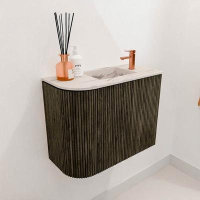 Toiletmeubel Mondiaz Joya Dlux | 51.6 cm | Meubelkleur Shadow | Faye wastafel Nata Wasbak Rechts | 1 kraangat