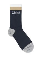 Chloé Kids chaussettes à logo intarsia - Bleu - thumbnail