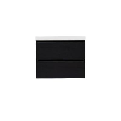 Onderkast Sanilux Trendline Met Greeplijst Mat Zwart 60x47x52 cm Black Oak Sanilux
