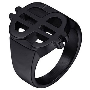 Edelstaal heren ring US Dollar Zwart